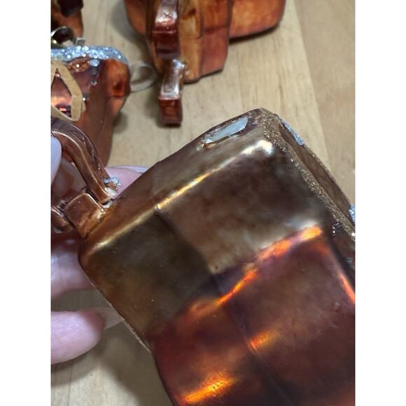 4x Horse Saddle Glass Ornament Americana Western NEW Read! - Picture 5 of 5